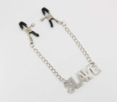 Love In Leather SLAVE Words Womens Nipple Clamps - Default Title - Nipple and Clit Clamps